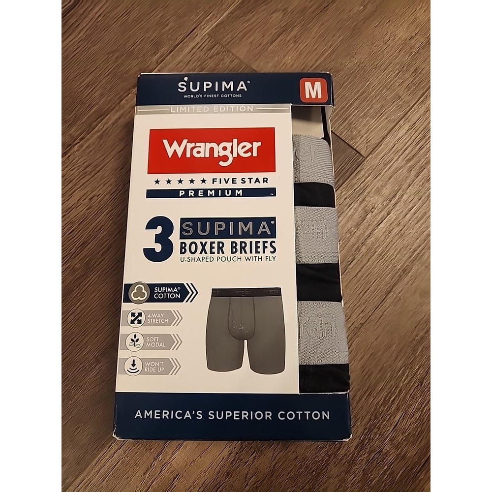 Medium Wrangler Limited Edition Five Star Premium 3‎ Supima Boxer Briefs